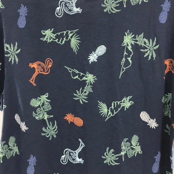 NEW Levis Top Dress Blues Shirt Tropical Print Palm Blue Size Medium - Picture 11 of 14